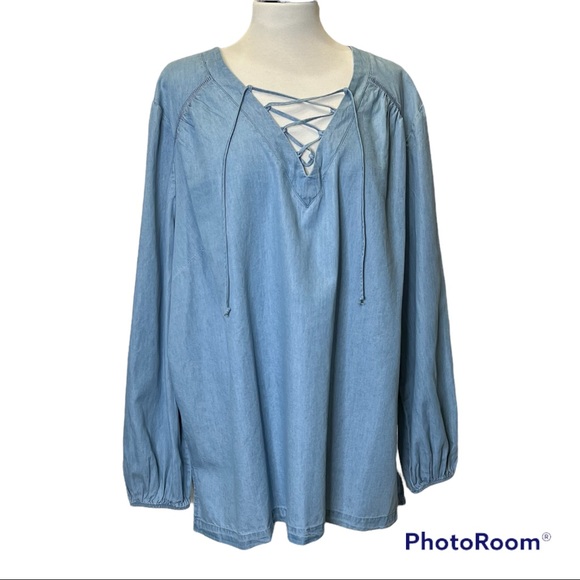 Lane Bryant Tops - Lane Bryant Chambray Long Sleeve